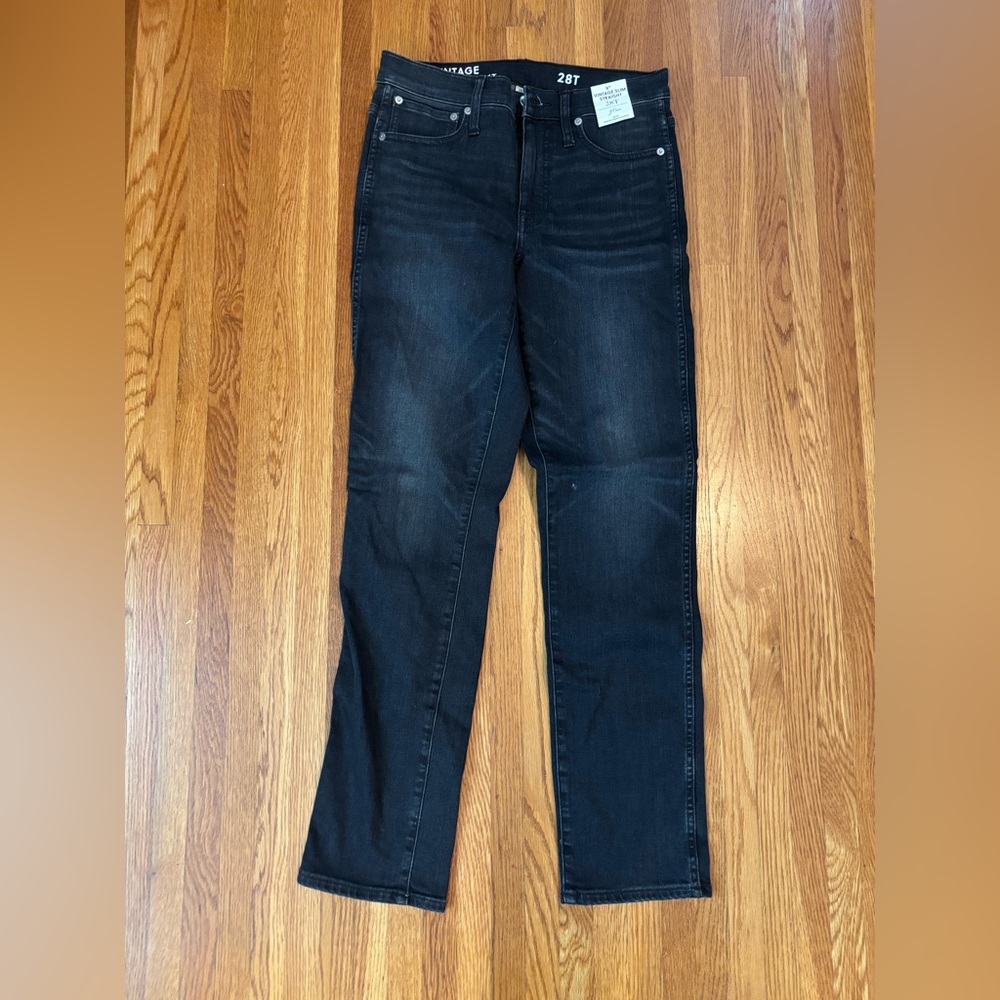 NWT 28 Tall J. Crew Women's Straight Leg Jeans in Washed Black